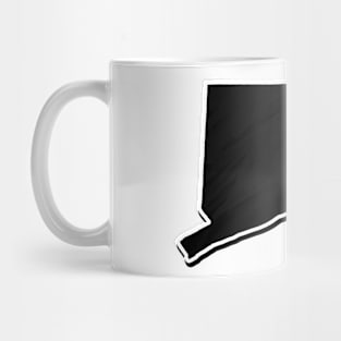 Black Connecticut Outline Mug